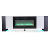 90inch TV Stand Cabinet Unit W/12LED Lights Insert 36" Electric Fireplace Heater