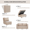 Flamaker Cord Corner Sofa Suite Set Footstool 3 Seater Grey Blue Beige Chairs