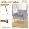 Modern Velvet Accent Chair Upholstered Armchair Sofa Chair-Grey