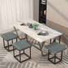 5pcs Cube Ottoman Stool Compact Dining Chairs Footstool Pouffe Seat Metal Leg