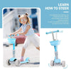 5-in-1 Kid Scooter Child Kick Flashing LED Light 3 Wheels Standing Sitting Gift