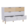 Bedroom Hallway Dresser Closet Chest of 6 Drawers Cabinet Sideboard Nursery Wood