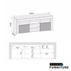 TV Unit Cabinet | TV Stand 145cm | Sideboard with High Gloss Doors | Free LED