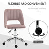 Vinsetto Mid-Back Swivel Home Office Chair Scallop Computer Chair Pink
