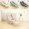 Fabric Upholstered Lazy Sofa Lounge Recliner Chair Bed Fireside Armchair w/Stool