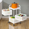 2-6Tier Kitchen Storage Trolley Rolling Cart w/ Rotating Baskets,Lockable Wheels