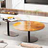 2pc Exquisite Round Coffee Table Set Heavy Duty Accent Nesting Table Metal Frame