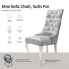 1/2/4X Light Grey Velvet Dining Chair Kitchen Dinning Room Metal Leg Padded Seat