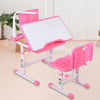 Kids Study Desk Chair Set w/ LED Lamp Ergonomic Children Drawing Writtung Table