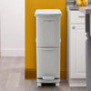 Kitchen Rubbish Waste Bin Recycling Dual Multi Compartment Pedal Dustbins Wheels