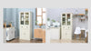 Kitchen Cupboard, 5-tier Storage Cabinet with Adjustable Shelves Drawer, Cream