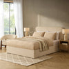 Dusk Ascot Cream Linen Look Fabric King Size Ottoman Storage Bed RRP £699