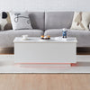 High Gloss Coffee Table Lift Up With StorageSofa End Table LED Light Modern