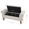 Linen Fabric Upholstered Bench Bed End Window Seat Ottoman Storage Stool Bedroom