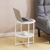 Round Side Table 2-Tier Coffee End Table Nightstand Small Shelf Rack Living Room
