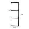 2PCS Industrial Pipe Bookcases Wall Mounted Floating Shelf Hanging Display Rack