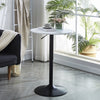 60cm Black Metal Base White Round MDF Top Bar Table Pub Table Height Adjustable