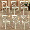 Cream Cross Back Dining Chair Set of 6 Comfortable & Stylish Wooden Home Cafe