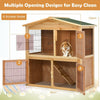 Wood Rabbit Hutch Double Decker Guinea Pig Ferret Cage with Ramp Waterproof Roof