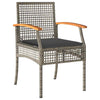 Camerina 5 Piece Garden Dining Set with Cushions Grey Poly Rattan,Patio B4N5