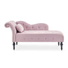 Chaise Lounge Elegant Colourful Velvet Reader's Bedroom Lounge Sofa w/ Wood Legs