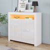 High Gloss 2 Doors Matt Body Sideboard Cupboard Kitchen Buffet Cabinet with LED