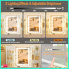 Dressing Table Vanity Makeup Desk Set with Stool Drawer 3-Color LED Light Mirror