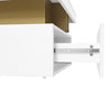 Modern White Rectangular Coffee Table with 2 Storage Drawers for Living Room