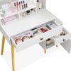 White Dressing Table LED Light Adjustable Cabinet Bedroom Makeup Desk Vanity