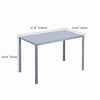 Grey Marble Tempered Glass Dining Table & 4x Grey Faux Leather Dining Chairs Set