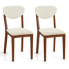 2 Pcs Modern Dining Chair w/Rubber Wood Legs-Walnut