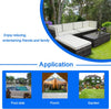 Rattan Garden Furniture Corner Sofa Set+Glass Coffee Table Patio Outdoor Lounge