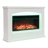 Freestanding LED Log Fireplace with Mantel Electric Fire in White Surround Suite