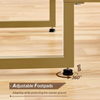Coffee Table Glass 2 Tier Storage Shelf Metal Frame Living Room Gold Home Unit