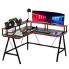 L Shaped Gaming Desk, Corner Computer Desk with Monitor Stand for Home Office, 1