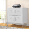 White Office Filing Cabinet Standing Printer Stand File Storage Shelves Cupboard