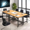 Computer Workstation Rolling Writing Study Desk On Wheels-Natural