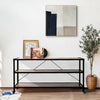 4ft Long Console Table Industrial 3 Tier Display Shelf Storage Rack with Wheels