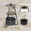 Small Side Table with 3-Tier Storage LED Lighted Sofa End Table Charging Station