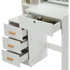 4 Drawers Dressing Table Set Makeup Desk with LED Mirror Stool Shelf Dogxkmzloxh