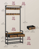 Hall Tree With Bench And Shoe Storage, Hallway Coat Rack With Shoe Bench, 2 Fabr