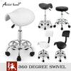 Saddle Rolling Salon Stool Hydraulic Lift Swivel Barber Tattoo Chair White Black