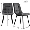 Dining Table and Chairs Set 4 Marble Effects Kitchen Table Chairs w/ Metal Legs