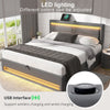 Ottoman Bed Storage Bed Gas Lift Bed Frame With Headboard 5ft King Grey