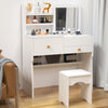 Dressing Table With Drawers Mirror Stool Set Makeup Desk Vanity Table Ejhpabxvsm
