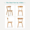 4pcs Solid Wood Dining Chairs Practical Kitchen Chair Curved Backrest Diningroom