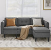 3Seater Corner Sofa &Ottoman Fabric Upholstered LivingRoom L-shape Chaise Lounge