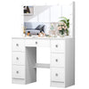 White Dressing Table LED Mirror 7 Drawers Vanity Makeup Desk Set Bedroom Girl