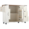 Rolling Kitchen Island Trolley Serving Cart Cabinet w/ 3 Drawers & Storage Doors