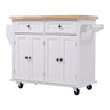 Kitchen Storage Trolley Cart Rolling Island Shelves Cupboard 2 Drawers Cabinet